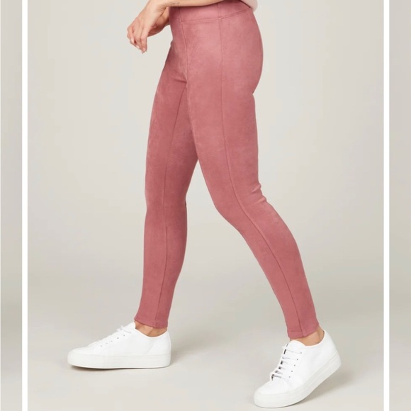 SPANX Faux Suede Leggings Rich Rose | Size Small Petite | NWT - Picture 4 of 7